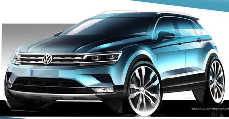 Nowy Volkswagen Tiguan na pierwszym szkicu