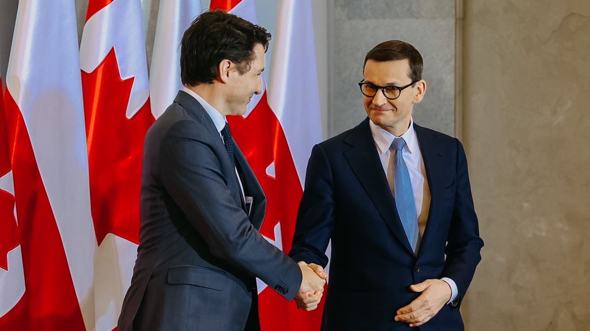 Premier Mateusz Morawiecki z premierem Kanady Justinem Trudeau 