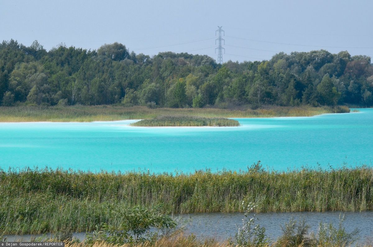 Jezioro turkusowe w Koninie przyciąga. Woda jest jednak toksyczna, o czym przypominają służby 
