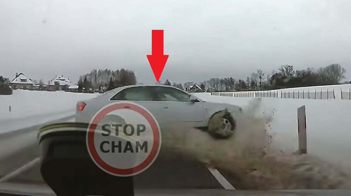 Zima nie wybacza błędów. Groźny manewr na "Stop Cham"