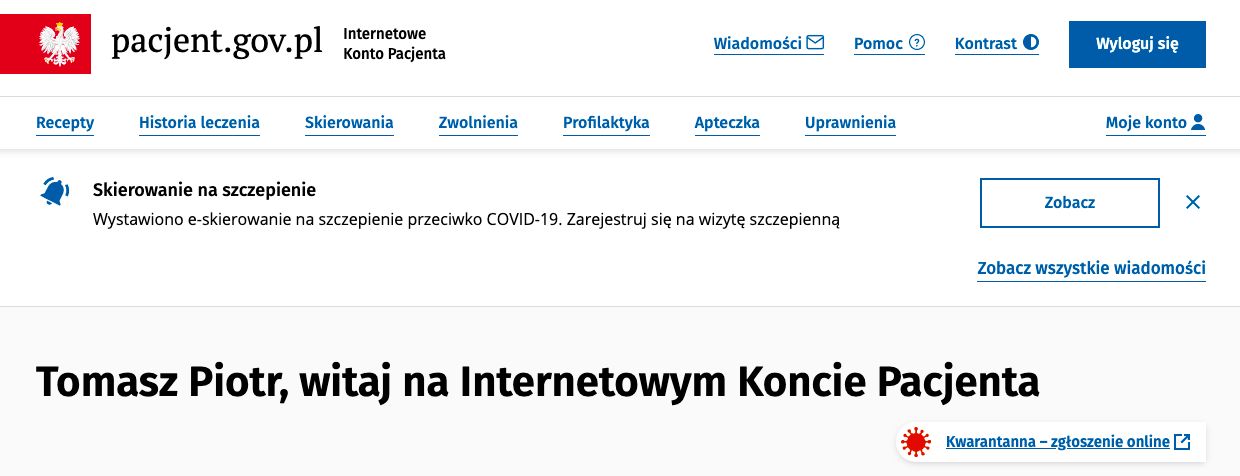 Na kontach niektórych chętnych na szczepienie pojawiły się już skierowania. Rejestracja rozpoczyna się o północy