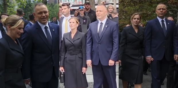 Karol i Marta Nawroccy dotarli do Nowego Jorku. Pierwsza dama dotrzymywała kroku mężowi w ELEGANCKIM płaszczu (ZDJĘCIA)