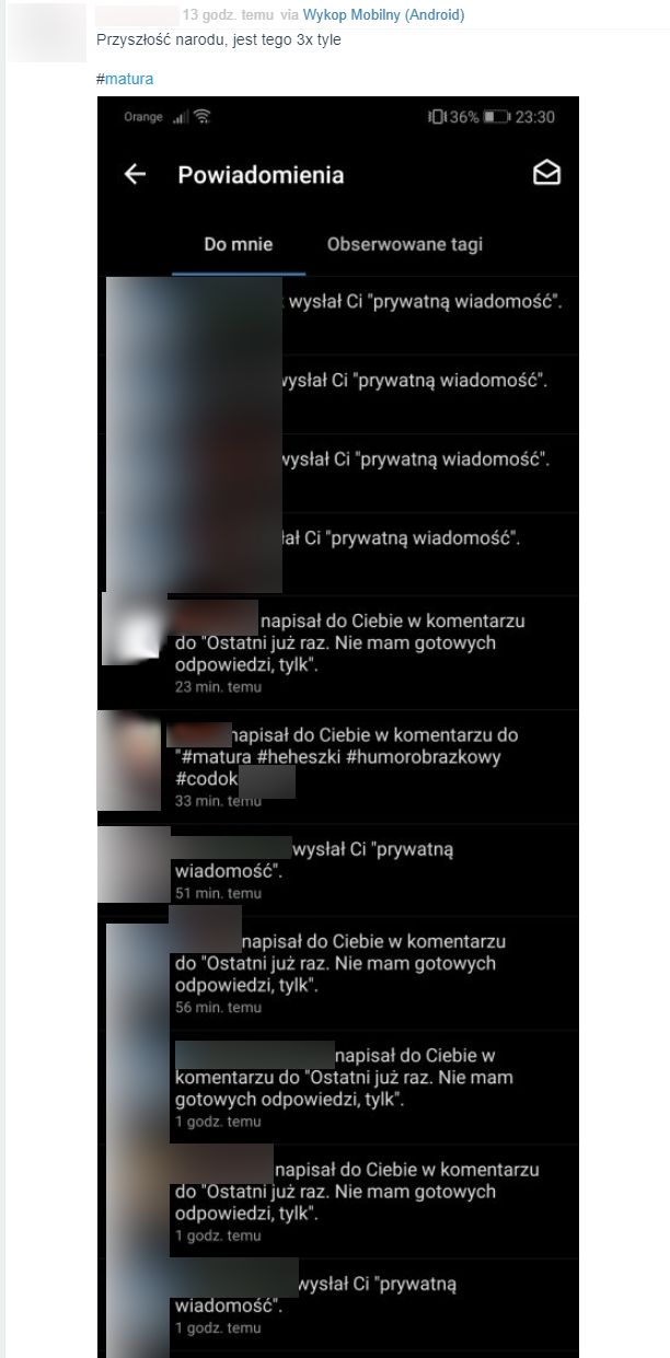 Wykop vs maturzyści