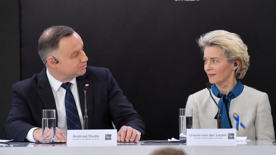 Prezydent Andrzej Duda i szefowa KE Ursula von der Leyen