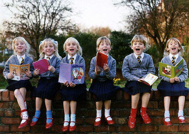 Sześcioraczki Walton - od lewej Luci, Ruth, Jennie, Hannah, Kate i Sarah/ DailyMail