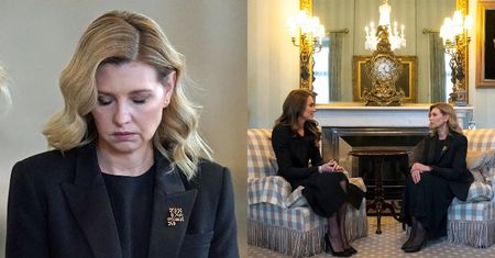 Ołena Zełenska przyleciała na pogrzeb królowej Elżbiety. Wcześniej spotkała się z Kate Middleton (ZDJĘCIA)