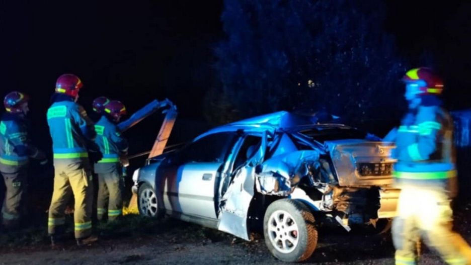 Wypadek w Andruszkowicach. Fot. PSP Sandomierz