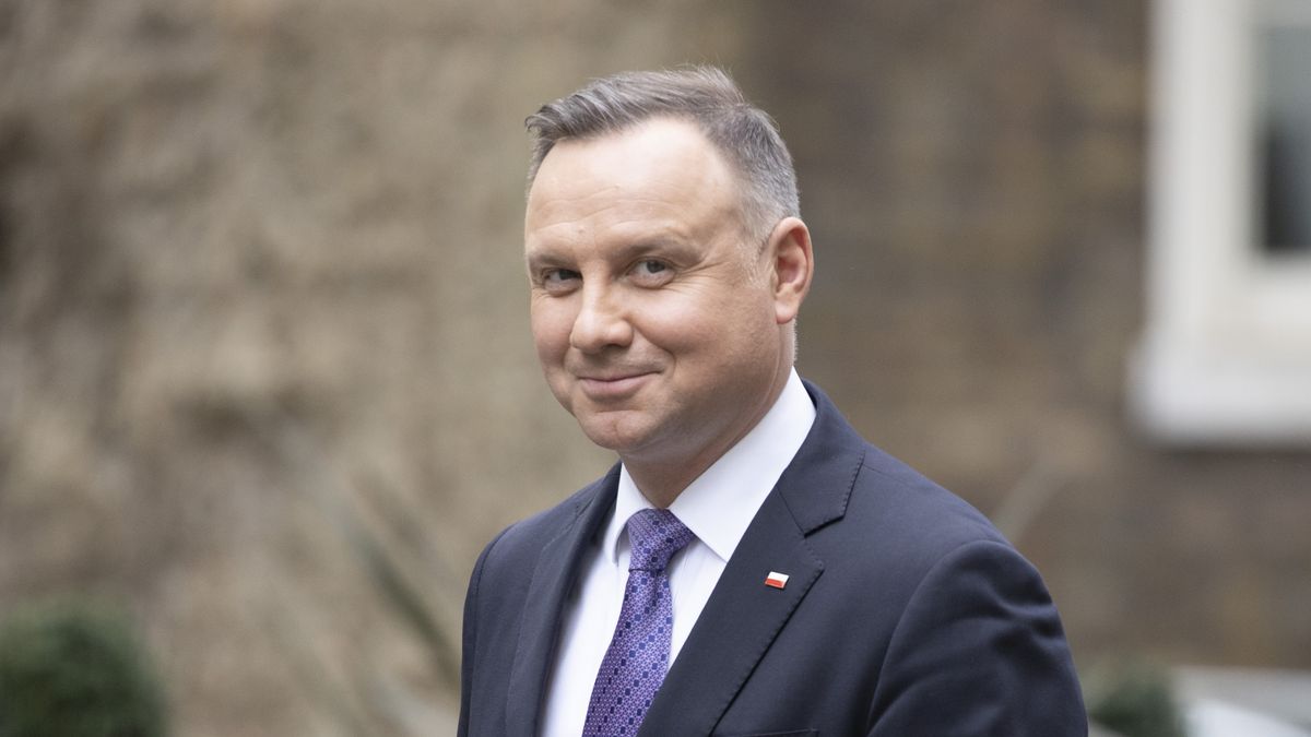 LONDON, UNITED KINGDOM - APRIL 07: Polish President Andrzej Duda meets with British Prime Minister Boris Johnson (not seen) at the PM's office in Downing Street in London, United Kingdom on April 07, 2022. (Photo by Rasid Necati Aslim/Anadolu Agency via Getty Images)