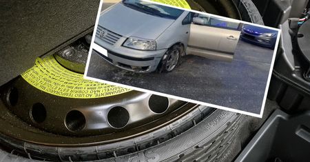 Jechał na samej feldze. Policji mówił, że chce reklamować nowe opony