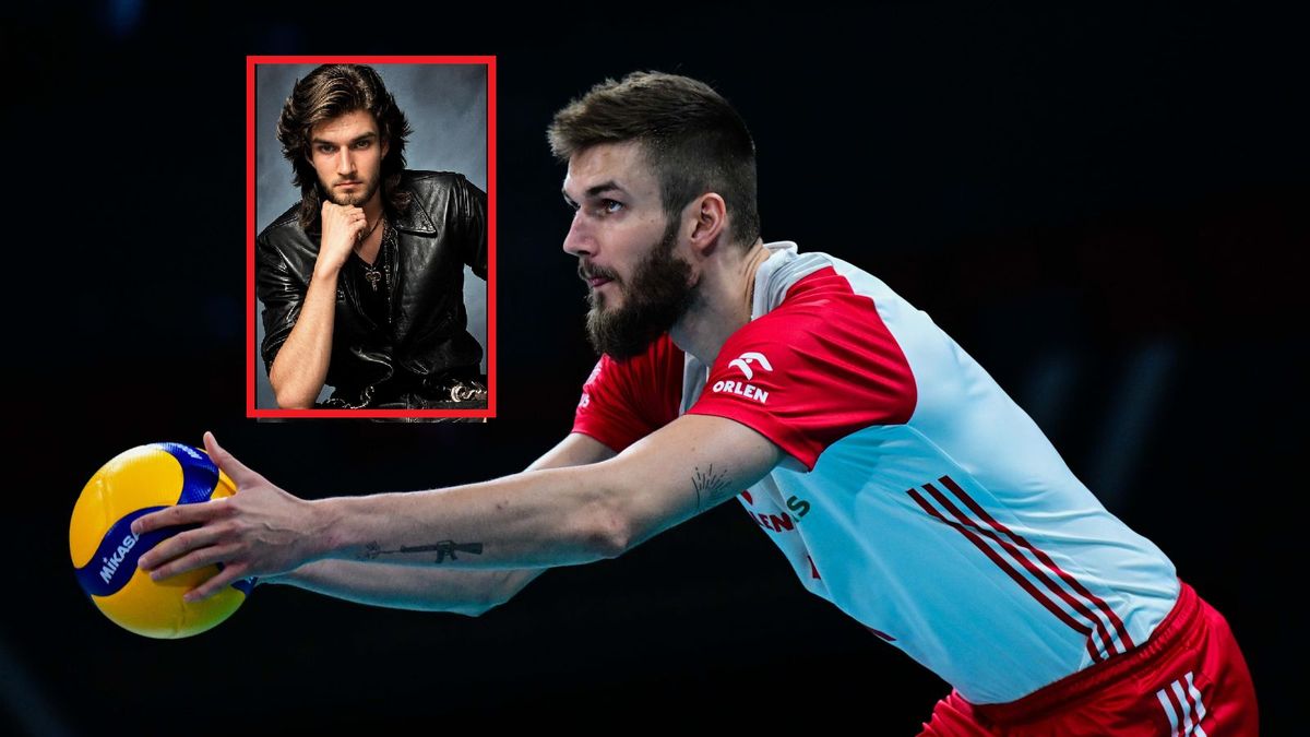 Na zdjęciu Karol Kłos w momencie wykonywania zagrywki.