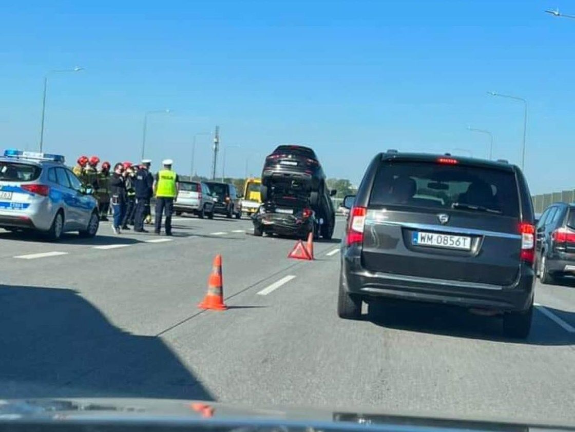 Ogromne utrudnienia na moście Południowym w Warszawie