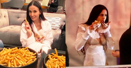 Oscarowe after party gwiazd: Demi Moore zajadała się ogromną porcją frytek, a Rosalia pałaszowała burgera