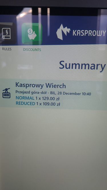Wjazd na Kasprowy Wierch kosztuje 129 zł 