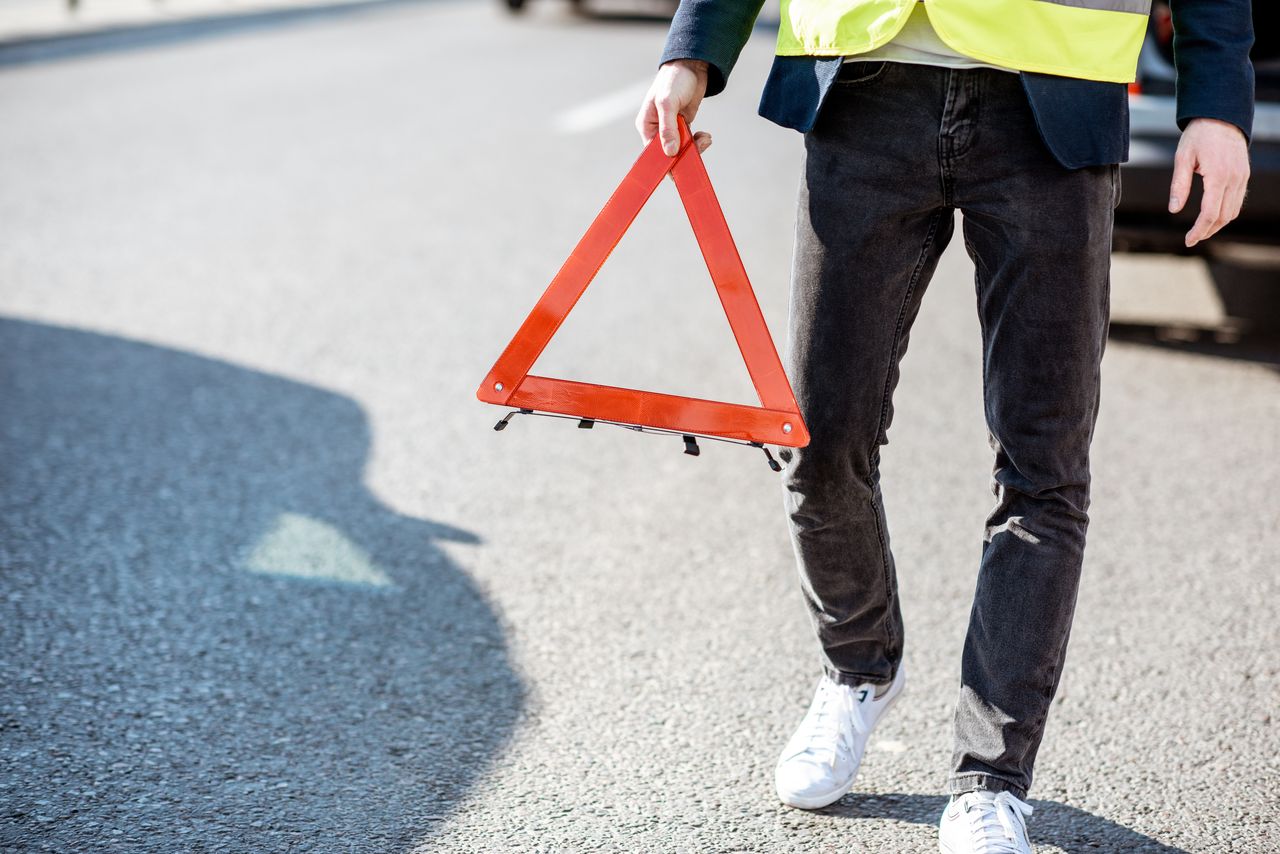 Warszawa. Wypadek przy zjeździe z Wisłostrady. Korek od Bemowa