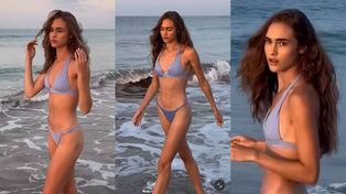 Brodząc w morskich falach, Anastazja Kuś chwali się ZABÓJCZĄ SYLWETKĄ w bikini (FOTO)