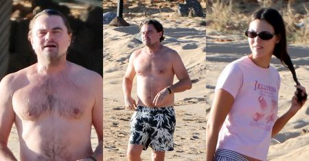 Leonardo DiCaprio dokazuje na plaży z młodszą o 24 lata ukochaną. Para jak z żurnala? (ZDJĘCIA)