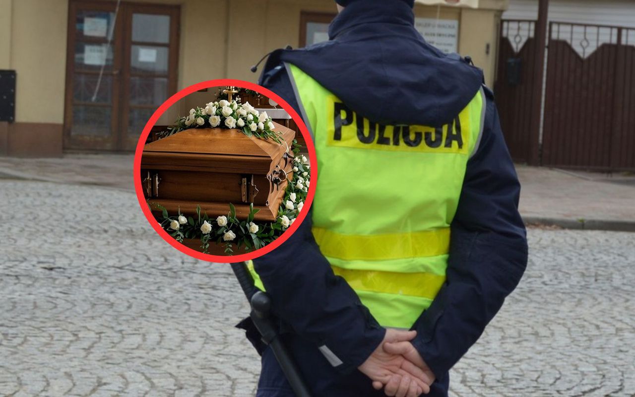 Kuriozalne sceny w kościele. Policja wyniosła trumnę z ciałem