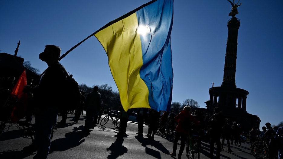 Flaga Ukrainy w Berlinie