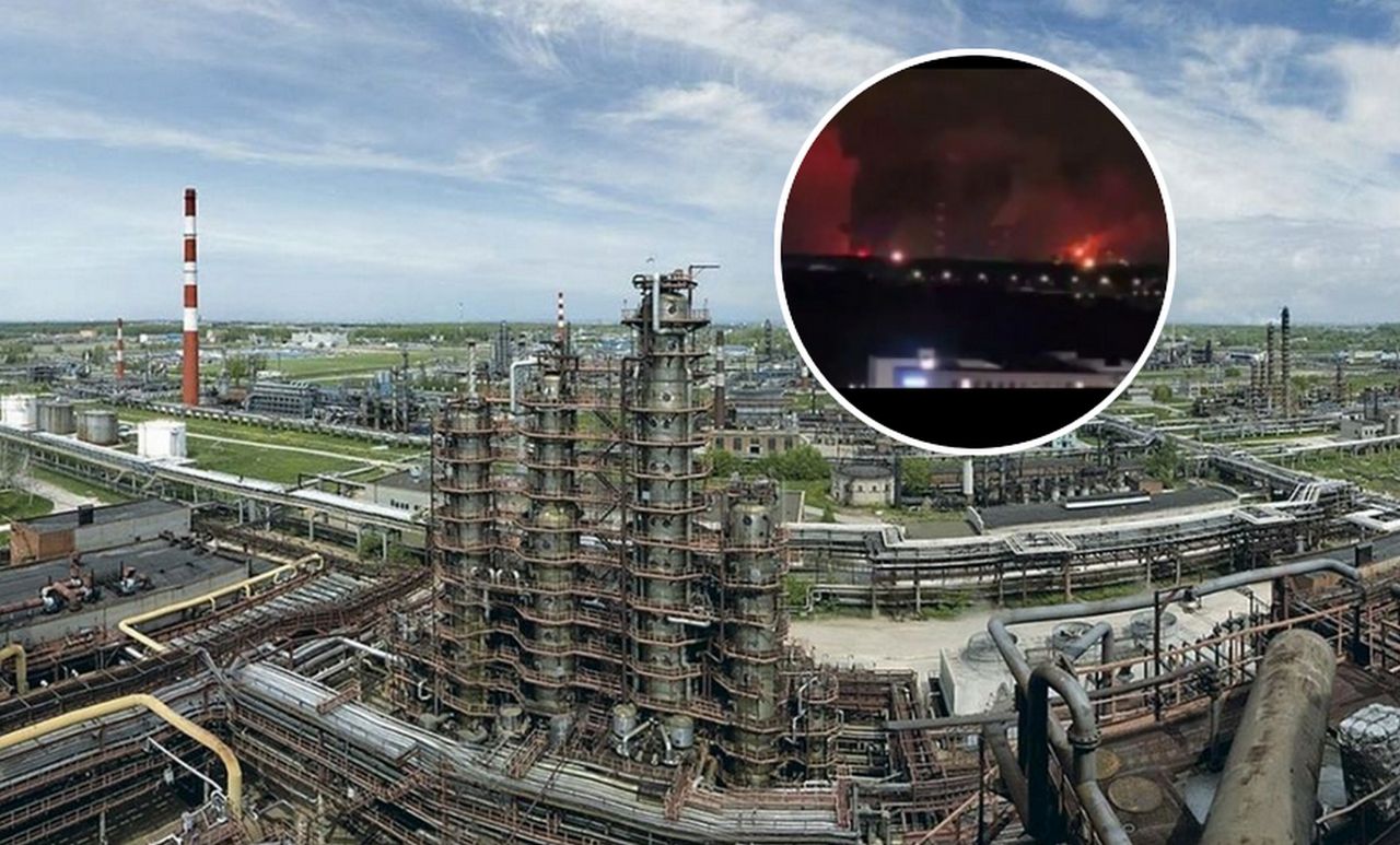 Drone strike ignites major fire at Russian refinery