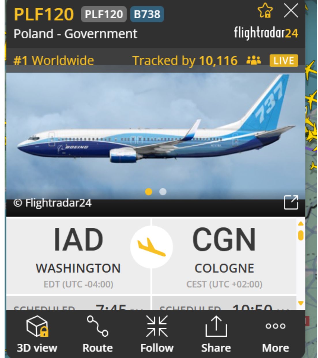 Informacje na temat lotu 