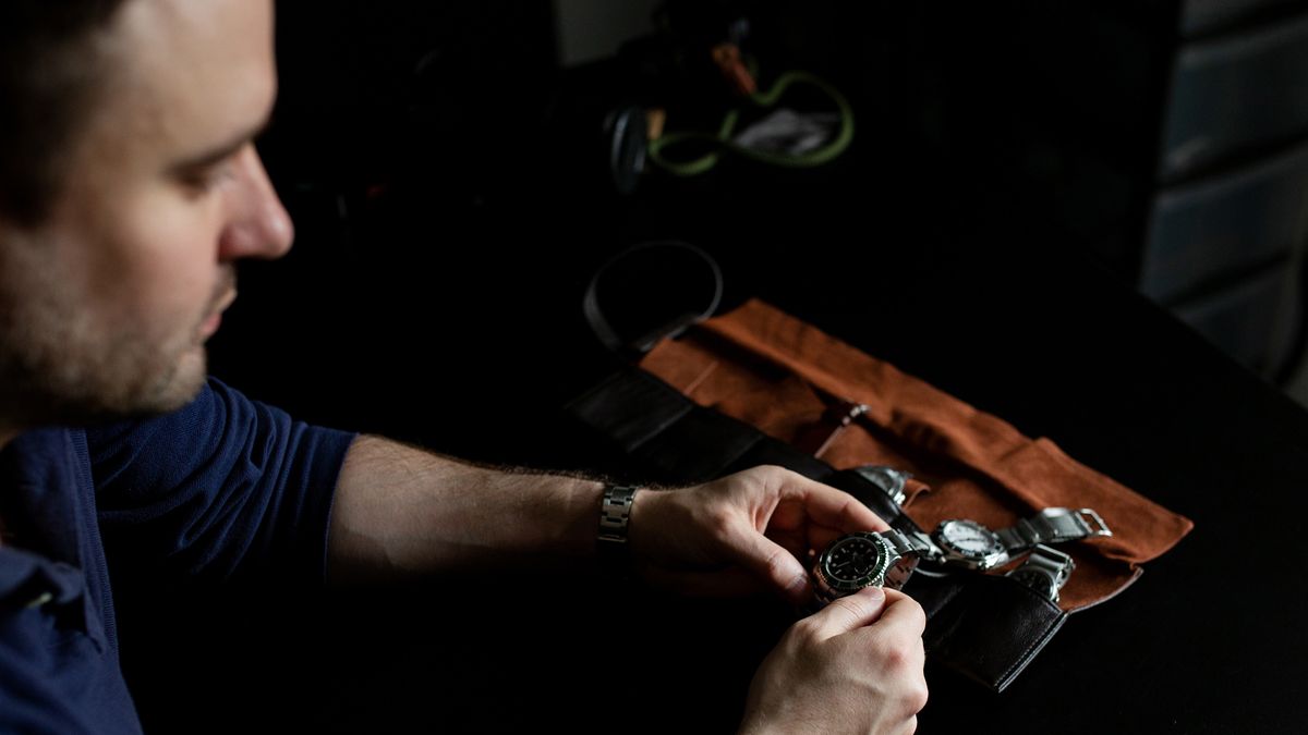 Adrian Barker, founder of Bark and Jack website, at his home studio near Glasgow, UK, on Tuesday, May 10, 2022. A former corporate trainer, Barker has muscled his homegrown YouTube channel into a luxury wristwatch taste-making empire in the space of a few years, routinely racking up hundreds of thousands of views. Photographer: Emily Macinnes/Bloomberg via Getty Images