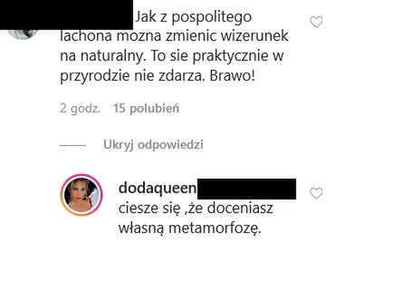 Doda wymienia się złośliwymi komentarzami z fanką