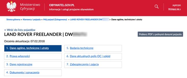 Opcje głównego menu.