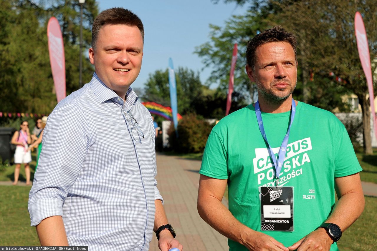 Szymon Hołownia i Rafał Trzaskowski na Campusie Polska Przyszłości