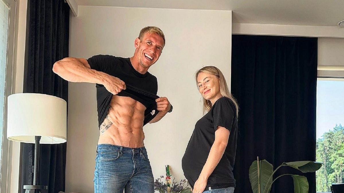Na zdjęciu: Piotr Lisek i jego żona Aleksandra