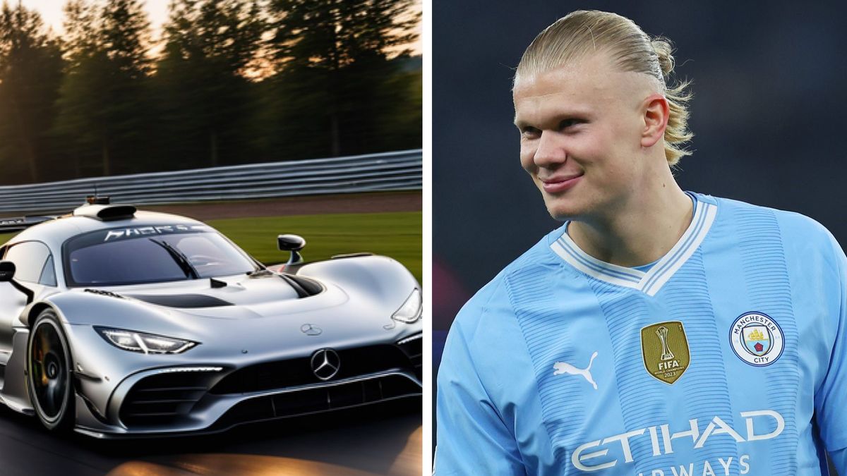 Na zdjęciu: Erling Haaland i Mercedes AMG One