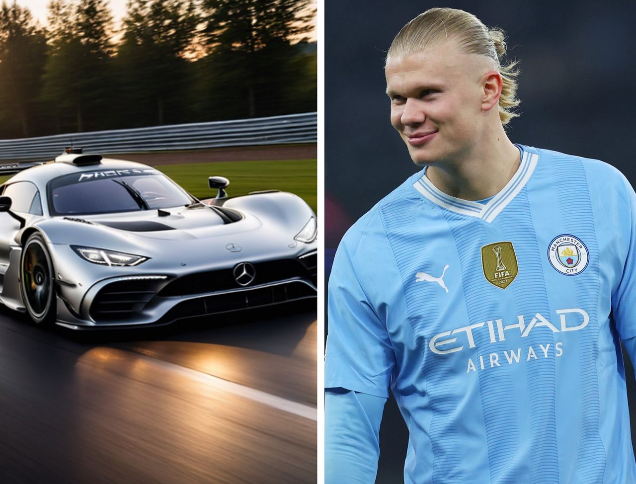 In the photo: Erling Haaland and Mercedes AMG One