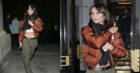 Emily Ratajkowski odsłania płaski brzuch w drodze do warszawskiego hotelu (ZDJĘCIA)