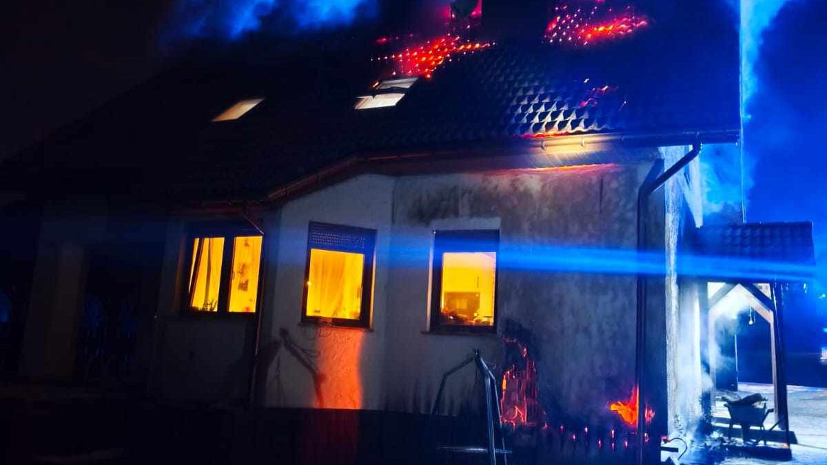 Pożar domu policjantki 
