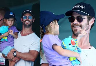 Chris Hemsworth zabrał córkę na zawody pływackie. Przystojny z niego tatuś? (ZDJĘCIA)