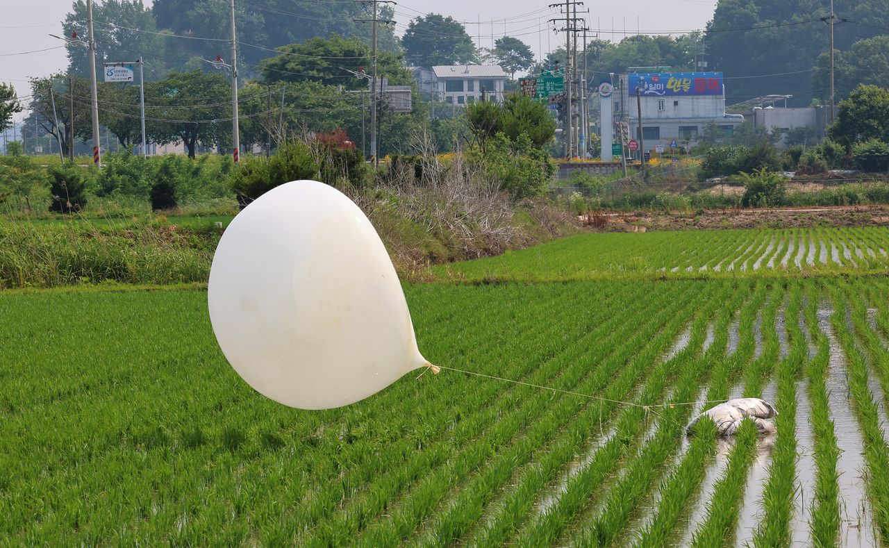 North Korea sends rubbish to South Korea.