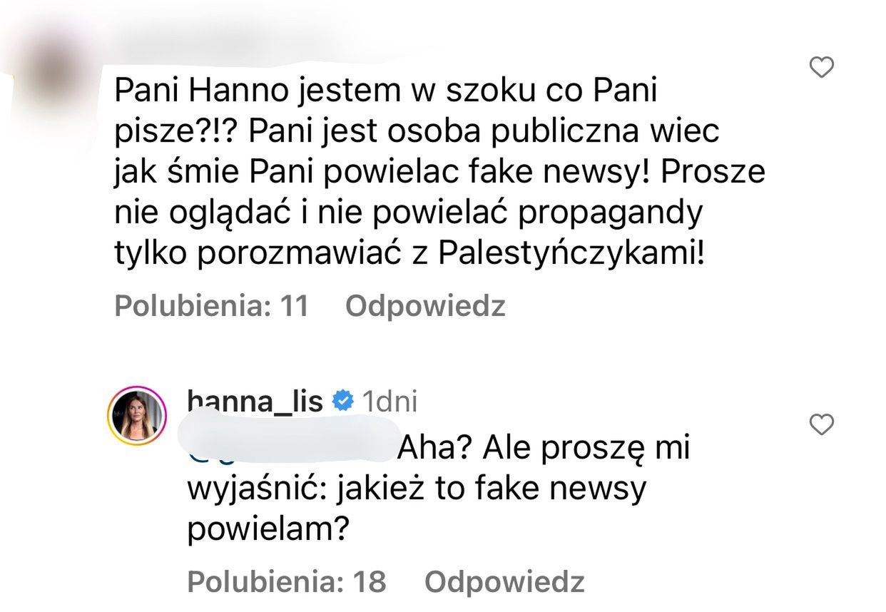 Ogrom komentarzy pod publikacją Hanny Lis