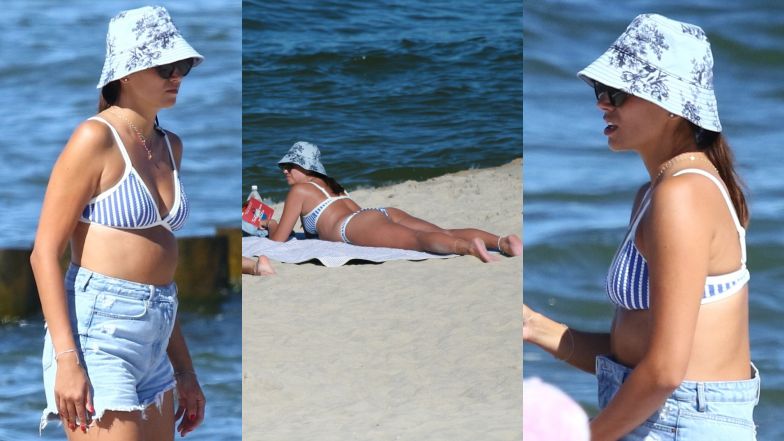 Paulina Krupińska wypoczywa na plaży w Chałupach