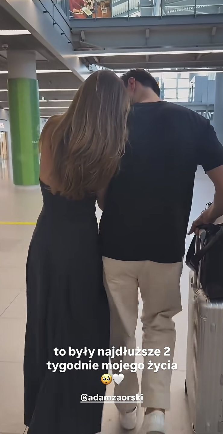 Sandra Kubicka wita ukochanego na lotnisku 