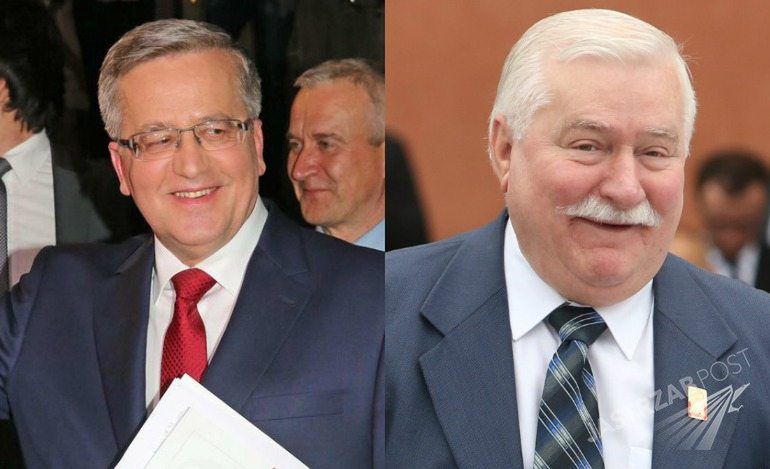 Bronisław Komorowski i Lech Wałęsa promują serwis wymiany walut