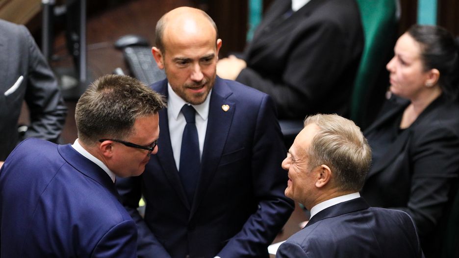 Donald Tusk, Borys Budka, Szymon Hołownia