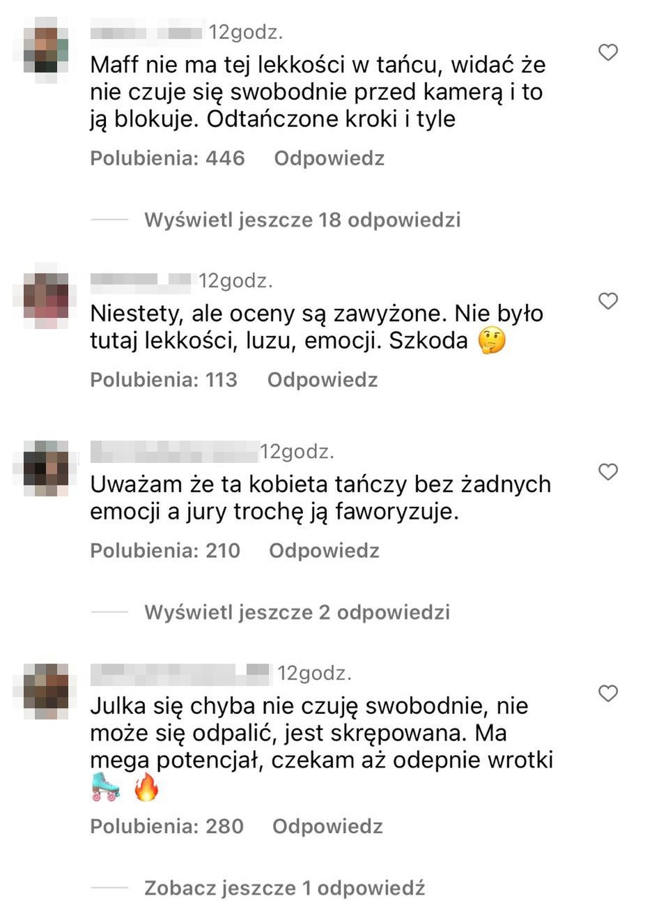 Fani surowo o tanecznych popisach Maffashion