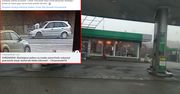 Dantejskie sceny na stacji paliw. Kierownik rzucił się na maskę auta!