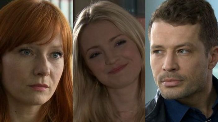 M jak miłość, Joanna (Barbara Kurdej-Szatan), Agnieszka (Magdalena Walach), Tomek (Andrzej Młynarczyk), fot. mjakmilosc.tvp.pl