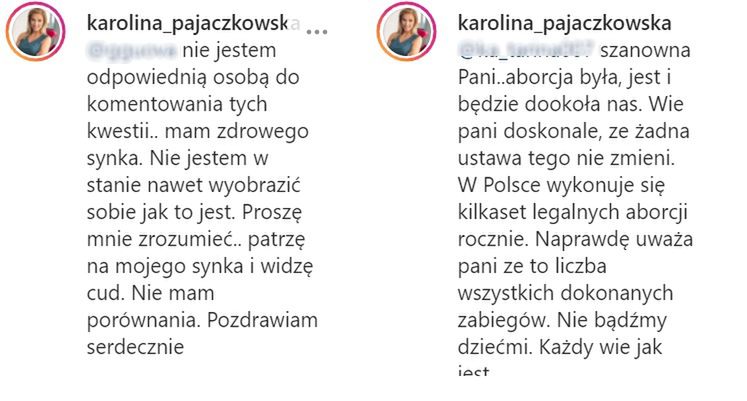 Karolina Pajączkowska w kwestii aborcji.