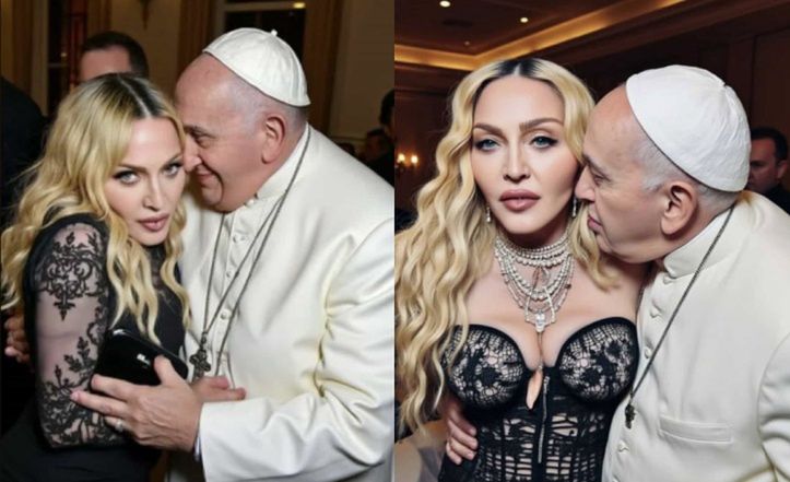 Madonna prowokuje, publikując wygenerowane przez AI fotki, na których obłapia ją papież Franciszek. Internauci grzmią: "PRZESADZIŁA"