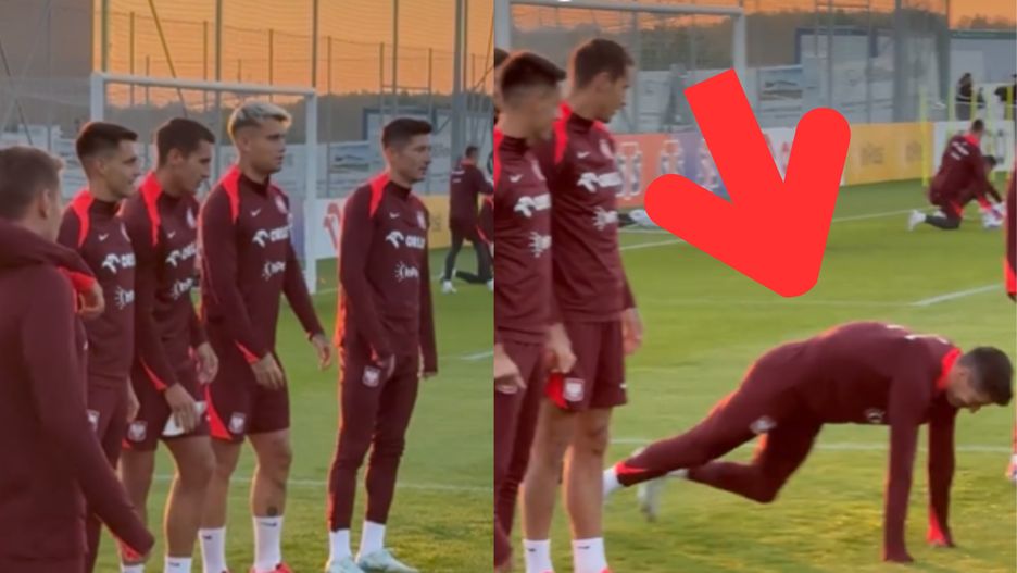 Lewandowski "dostał karę" na treningu reprezentacji