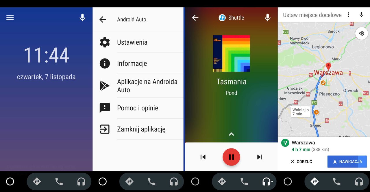 Android Auto w smartfonie z Androidem 9.