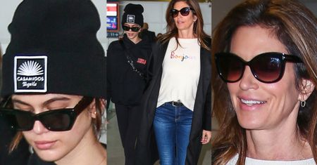 Cindy Crawford z chudą córką na lotnisku