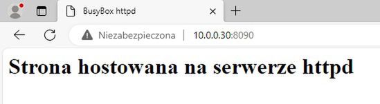 Wyświetlenie zawartości pliku index przez serwer httpd.