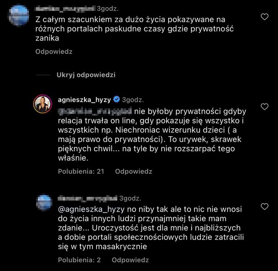 Agnieszka Hyży skrytykowana za pokazanie zdjęć z komunii córki